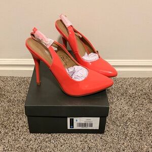 Chic Coral Slingback Heels